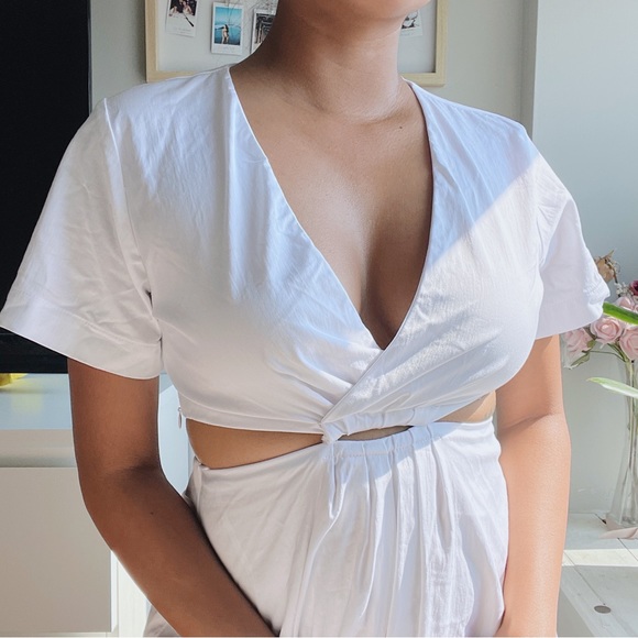 Zara white cutout poplin mini dress - Picture 3 of 5